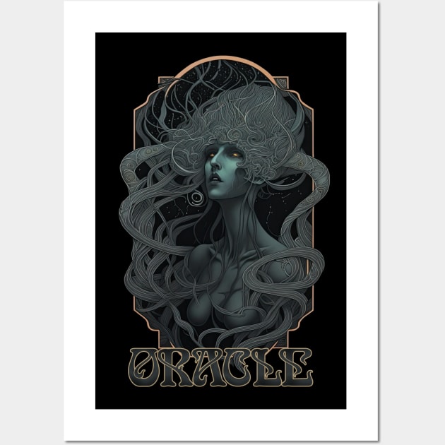 Oracle - Ancient Witch Priestess of Prophecy Art Nouveau Wall Art by AltrusianGrace
